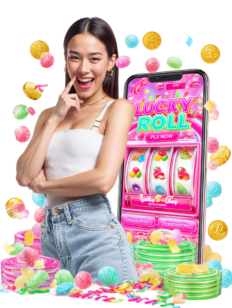 An excited person celebrating a reward achievement on the Lucky Roll app